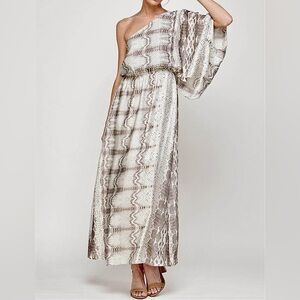 Chic One-Shoulder Patterned Dress